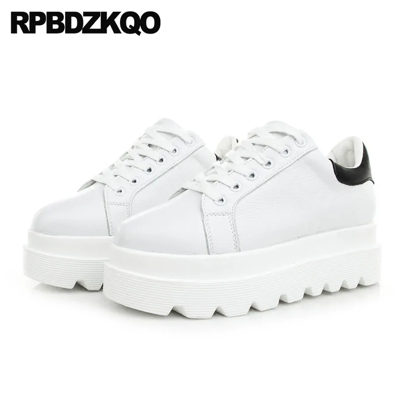 

chinese lace up round toe trainers thick sole women ladies elevator china 2018 size 34 sneakers harajuku creepers platform shoes