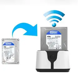 Оптовая продажа 2,5 "/3,5" SATA I/II/III Док станция Wi Fi Маршрутизатор card reader NTFS формат жира держатель HD08WF