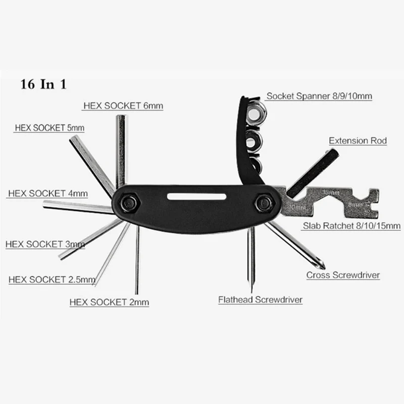 Набор инструментов ROCKBROS 16 в 1 для горного велосипеда|rockbros in 1|spoke wrenchbicycle multi repair tool |