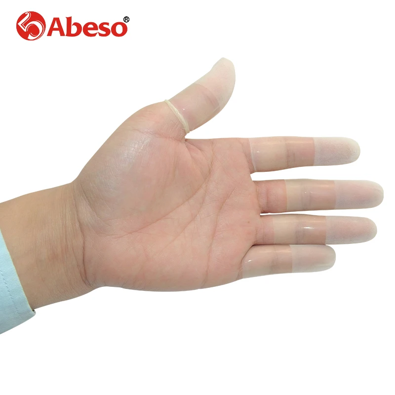 100 1000pcs lot ABESO ultrathin frosting latex finger cots safety gloves antislip non fingerprint for jewelry
