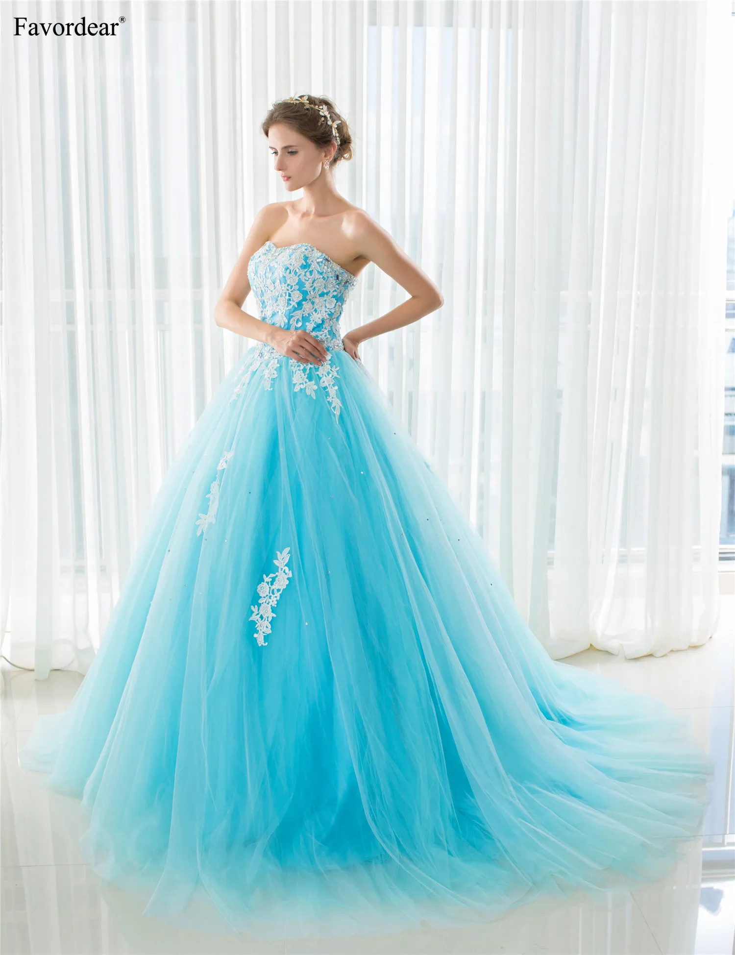 Favordear Бирюзовый Quinceanera 15 лет Vestidos De 15 Anos Милая Quinceanera платья вечерние платье Лидер продаж