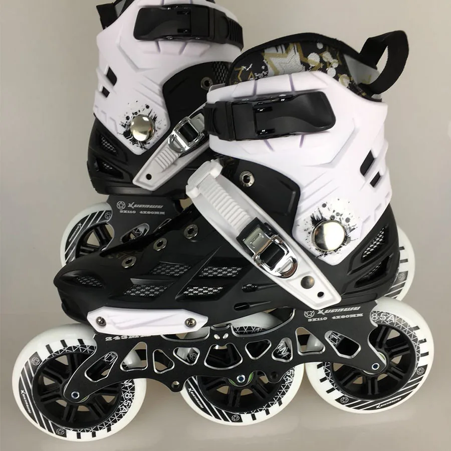 المهنية حذاء تزلج بعجلات الأسطوانة أحذية التزلج 4*80 أو 3*110 مللي متر للتغيير سباق التعرج سرعة Patines شحن التزلج سباق الزلاجات