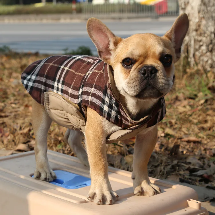 1Pcs Fashion Waterproof Reversible Dog Jacket Warm Plaid