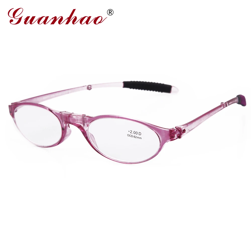 

Guanhao Design Fashion Folding Reading Glasses Men Women Round TR90 Frame Resin Lens Light Slim Presbyopia Eyeglasses 1.0 1.5