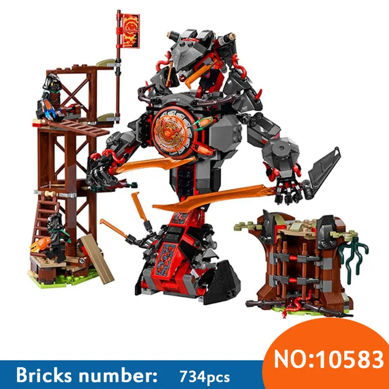 

AIBOULLY NEW 734pcs Ninja New 10583 Dawn of Iron Doom DIY Model Building Kit Blocks figures Toys Playset Compatible with 70626