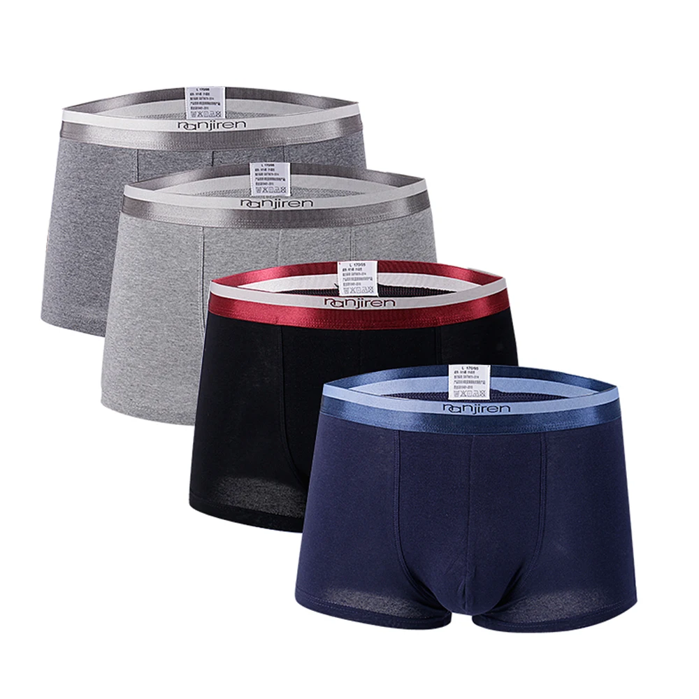 

2019 New Sexy Men's Underwear Boxers 4pcs/ lot Young Male L-3XL Lycra Underpants Man Breathable Boxer Shorts Men Underwear