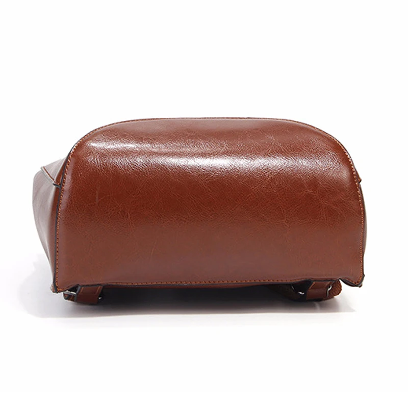 Mode brown Wachs Öl Rucksack Neue Lock Schnalle Koreanischen Black Flut Scjool Leder 2019 Stil red g6qt6w1B