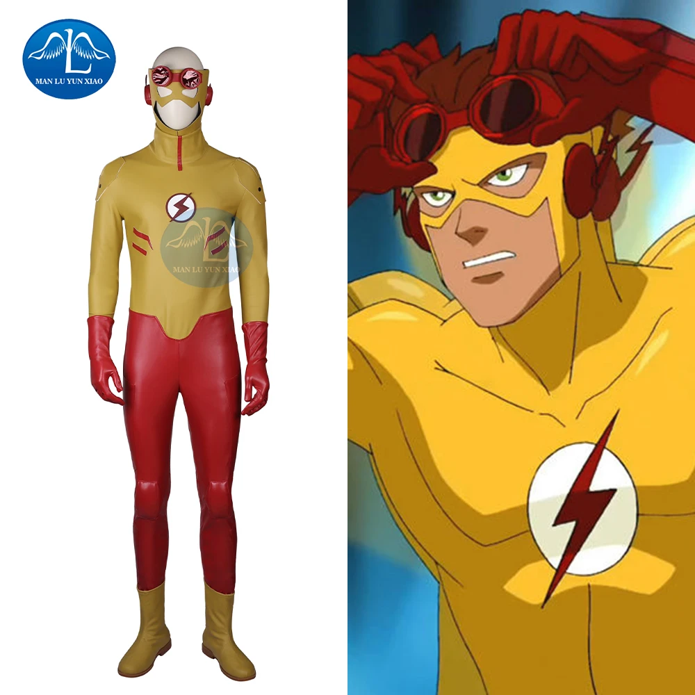 MANLUYUNXIAO 2017 New Arrival Young Justice Kid Flash Costume Men's