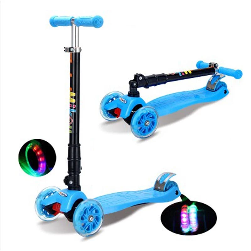 4 LED Light Up PU Wheel Kids Kick Scooter Altura ajustable para niños 4 LED Light Up PU Wheel Kids Kick Scooter Altura ajustable para niños