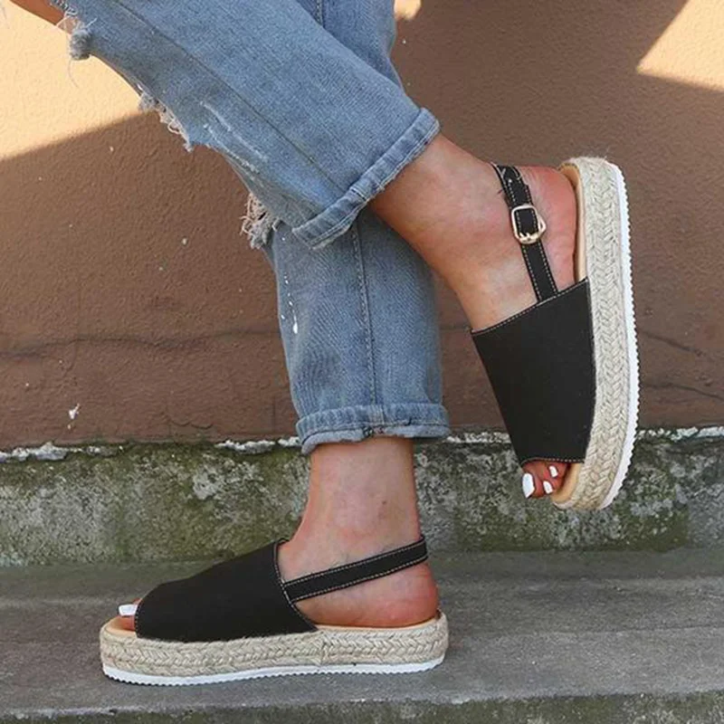 

WENYUJH Sandal Platform Sandals Wedges Summer Women Hemp Sandals Female Beach Shoes Wedge Heels Shoes Comfortable Platform Shoe
