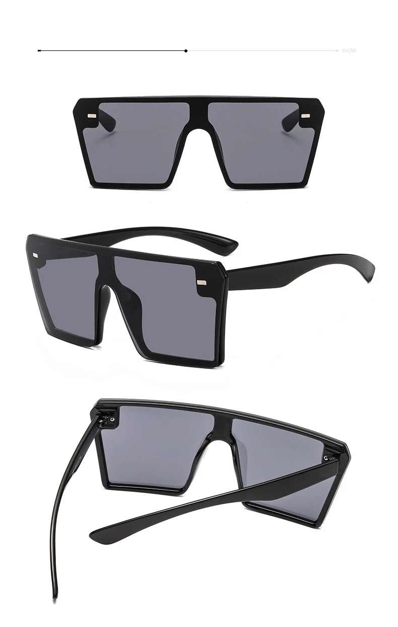 TOYEARN Винтаж квадратный оправы солнцезащитных очков Для женщин 2019 Новая мода Flat Top Integrated градиент негабаритных солнцезащитные очки Для