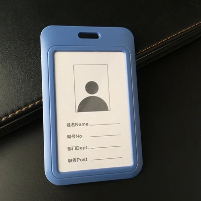 PP Exhibition Cards ID Card Holder Name Tag Staff Business Badge Holder Office Supplies Stationery - Цвет: blue