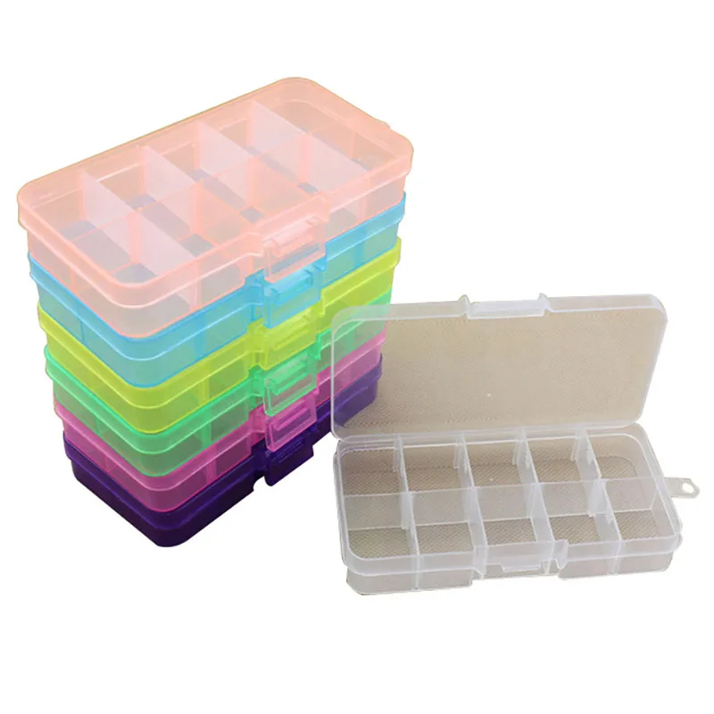 10 Slots Compartment Plastic Adjustable Boxes Craft Case Jewelry Bead Organizer Storage