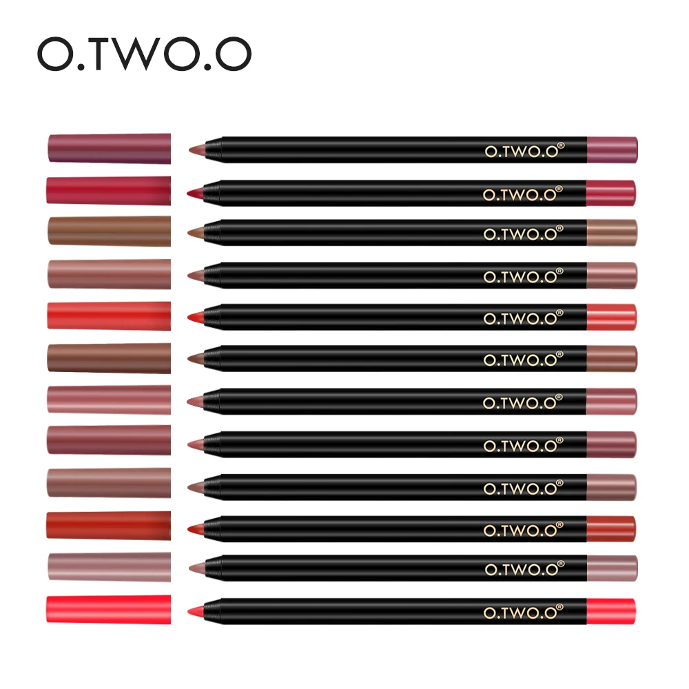 

O.TWO.O Brand 12Pcs/Set Professional Sexy Lip Liner Makeup Waterproof Set Long-lasting Batom Matte Velvet Lipliner Pencil Kit