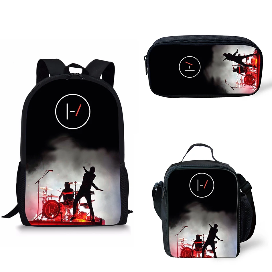 

Noisydesigns Image 3Pcs Set twenty one the pilots School Bags Kids Boy School Backpack Shoulder Bagpack Children Bookbag Satchel