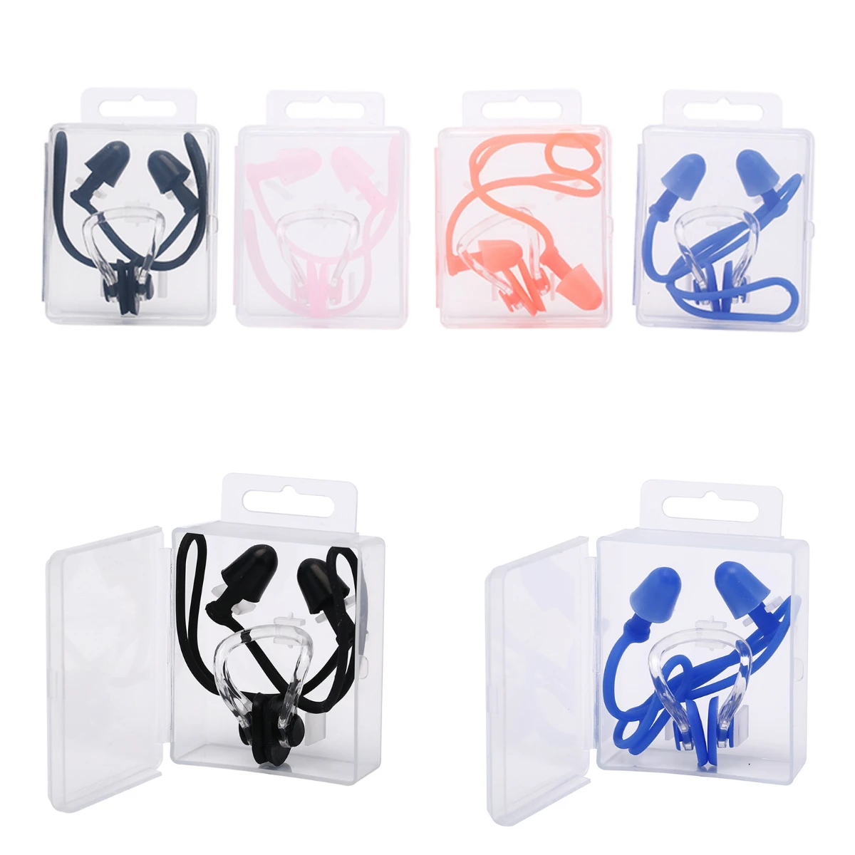 Waterproof Soft Swimming Earplugs Nose Clip Case Protective Prevent Water Protection Ear Plug Soft Silicone Swim Dive Supplies