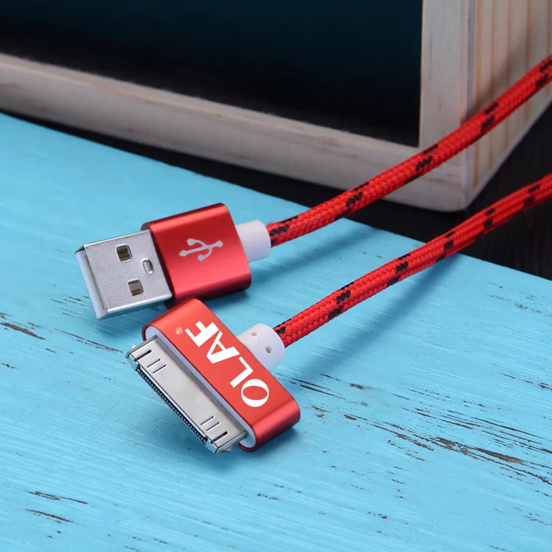  OLAF Für iphone 4 USB Ladegerät Kabel 30 pin Geflochtene Nylon Premium USB Daten Sync Ladekabel für