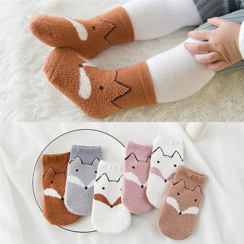 

Modern Kids Girls Boys Soft Cute Breathable Cotton Crew Socks Cotton Novelty Cats Crew No Seam Socks Cartoon Animal Warm Socks