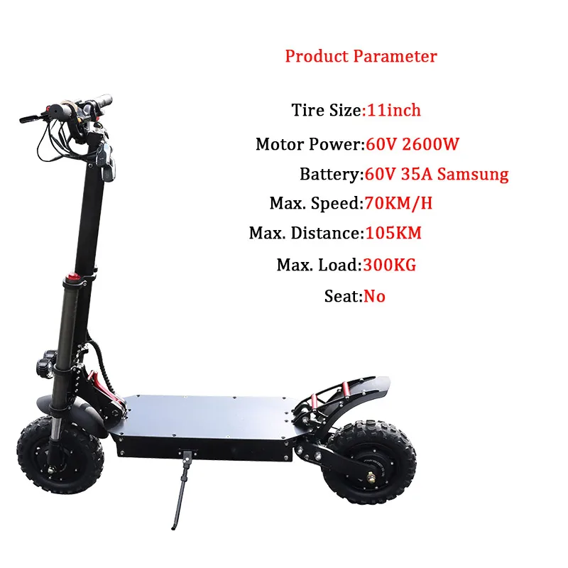 60 в 2600 Вт/3200 Вт Электрический Скутер 80 км/ч с 11 дюймовые шины samsung батарея Patinete Eletrico Adulto Электрический скутер для мужчин - Цвет: 35A 2600W