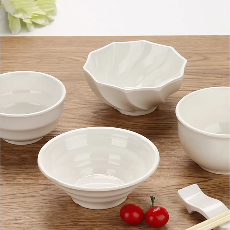 Soup Rice Bowl Japanese Plastic Bowl A5 Melamine Imitation Ceramics Bowls Whitein Bowls from