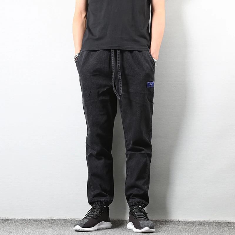 Japanese Style Fashion Men Jeans Loose Fit Blue Color Classical Denim Pants hombre American Streetwear Hip Hop Joggers Jeans Men