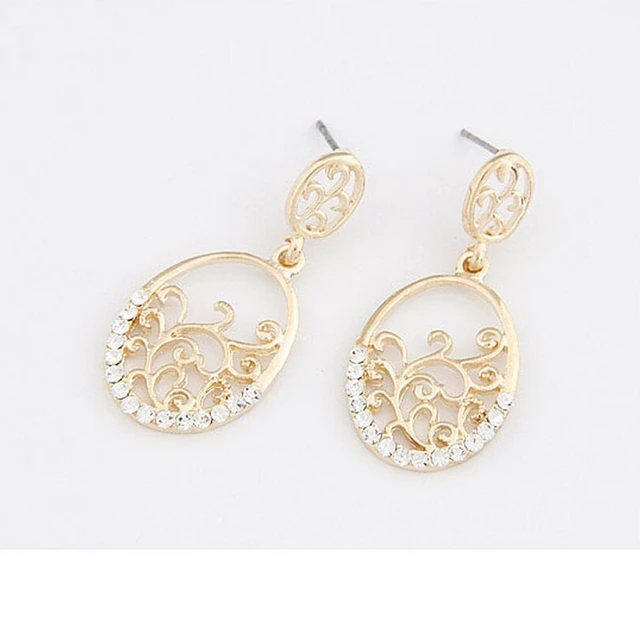E66 Fashion Earrings Elegant Cutout Flower Vine Exquisite E66 Fashion Earrings Elegant Cutout Flower Vine Exquisite Accessories Formal Dress