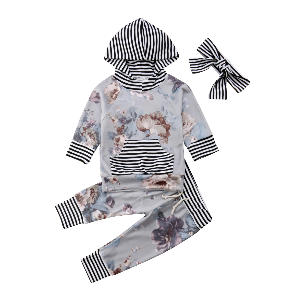 Kids Baby Girls Flower Clothes Hoodies Shirt Pants Tracksuit Clothes Outfit Set