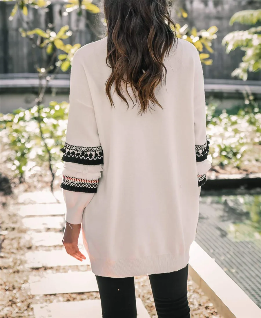 Gladiolus Fashion 2018 Autumn Winter Sweater Women Long Sleeve Double Pocket Patchwork Long Knitted Cardigan Women Sweater Coats (31)