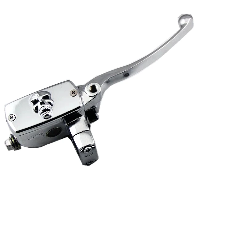Chrome Right Universal Skull 1 25mm Motorcycle Handlebar Front Brake Master Cylinder Levers For Honda Yamaha