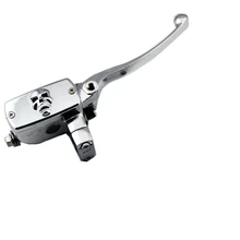 Cráneo Chrome Derecho Universal 1 “25mm Manillar de La Motocicleta bomba de Freno Delantero Para Honda Suzuki Yamaha BMW
