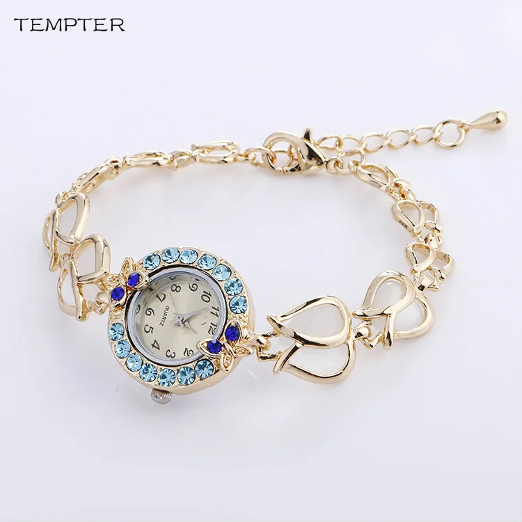 

Crystal Butterfly Brand Stainess Steel Dress Watches Girls Quartz Watch Bracelet Watch Ladies Fashion Women Wristwatch Clock