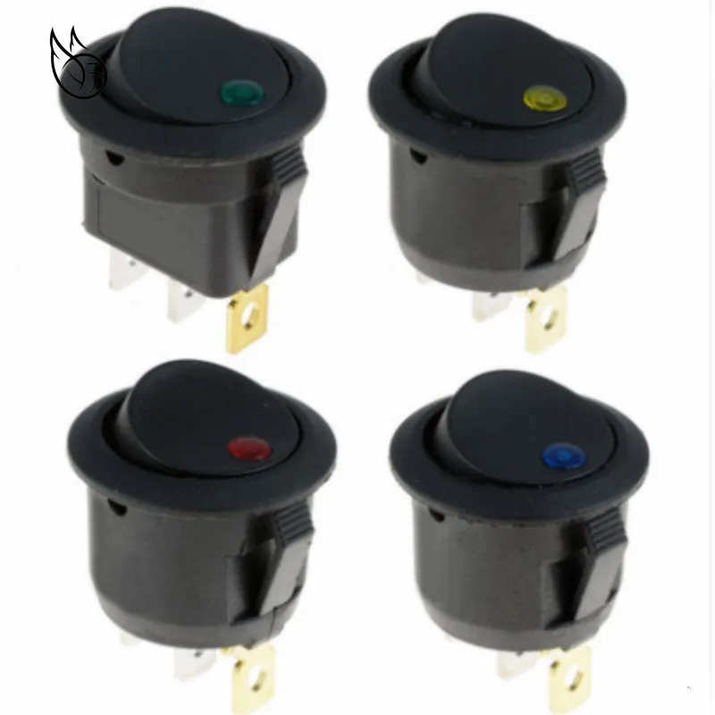 

AUTO Angel Eye Dot Light 2.4 CM Car Auto Boat Round Rocker ON/OFF SPST Switch 12V Blue Red Green Yellow Toggle Rocker switch Au