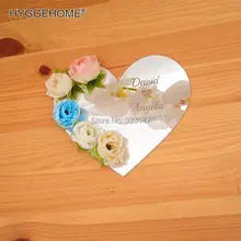 Персонализированные Свадебные зеркало в форме сердца поднос на заказ Verlobungstablett акриловая пластина висячая индикация знаки вечерние украшения сувениры