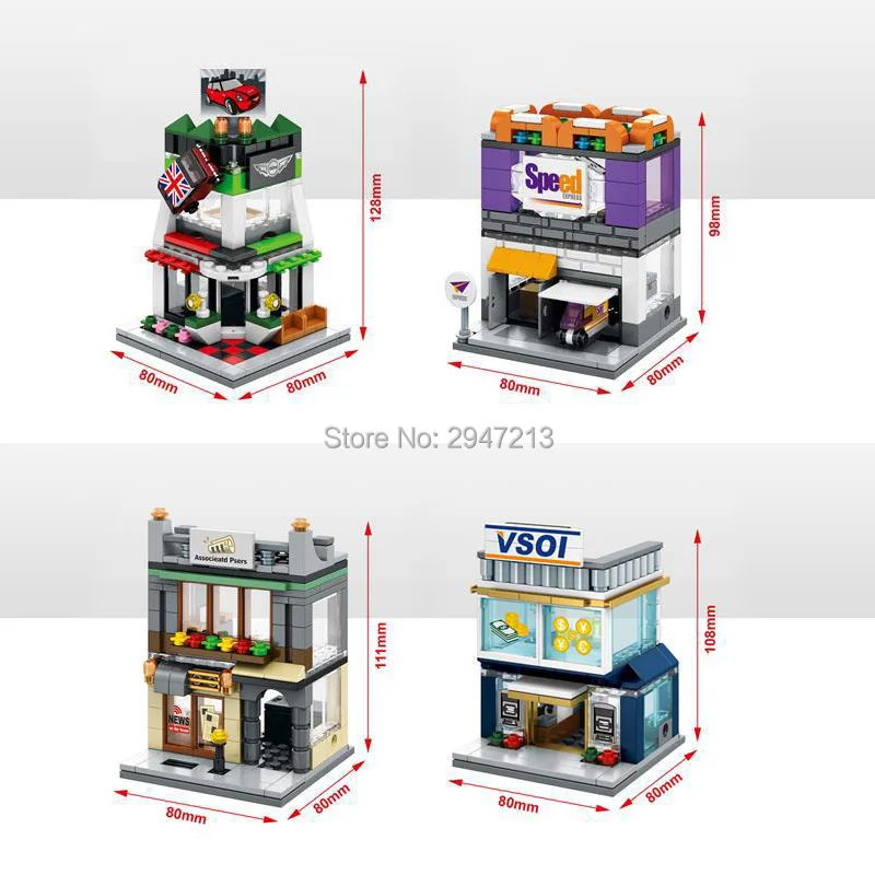 

sembo block compatible lepin city mini Street View Building blocks Associated Press mini visa Financial institution FEDEX toys