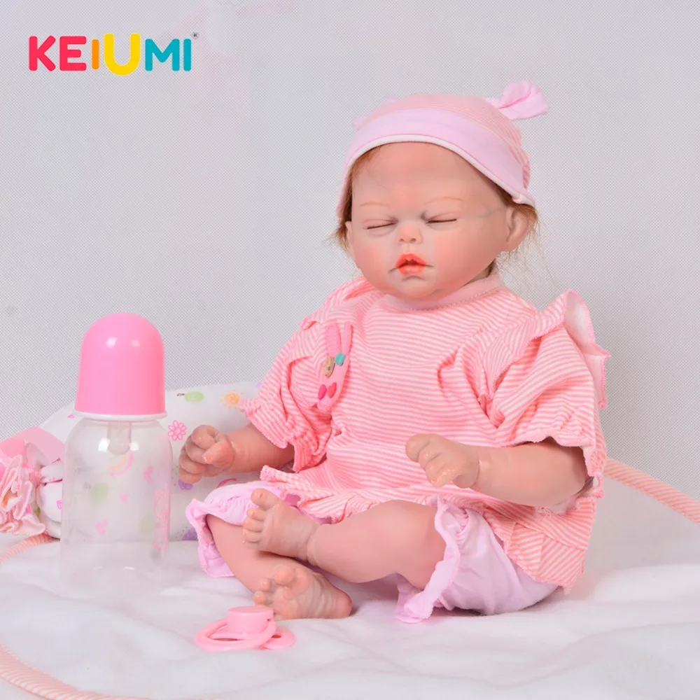 

Lifelike Bebe Reborn 43 cm Alive Newborn Baby Doll Soft Silicone Reborn Little Closed Eyes Babies Toy For Birthday Gifts