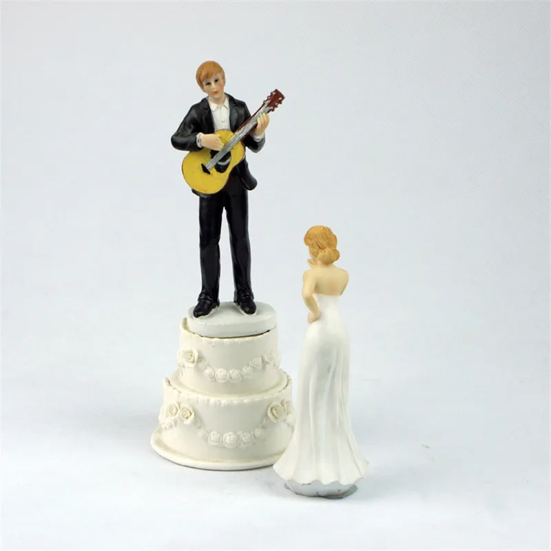 "Love Guitar" Beautiful Music Bride and Groom Wedding Cake Topper
