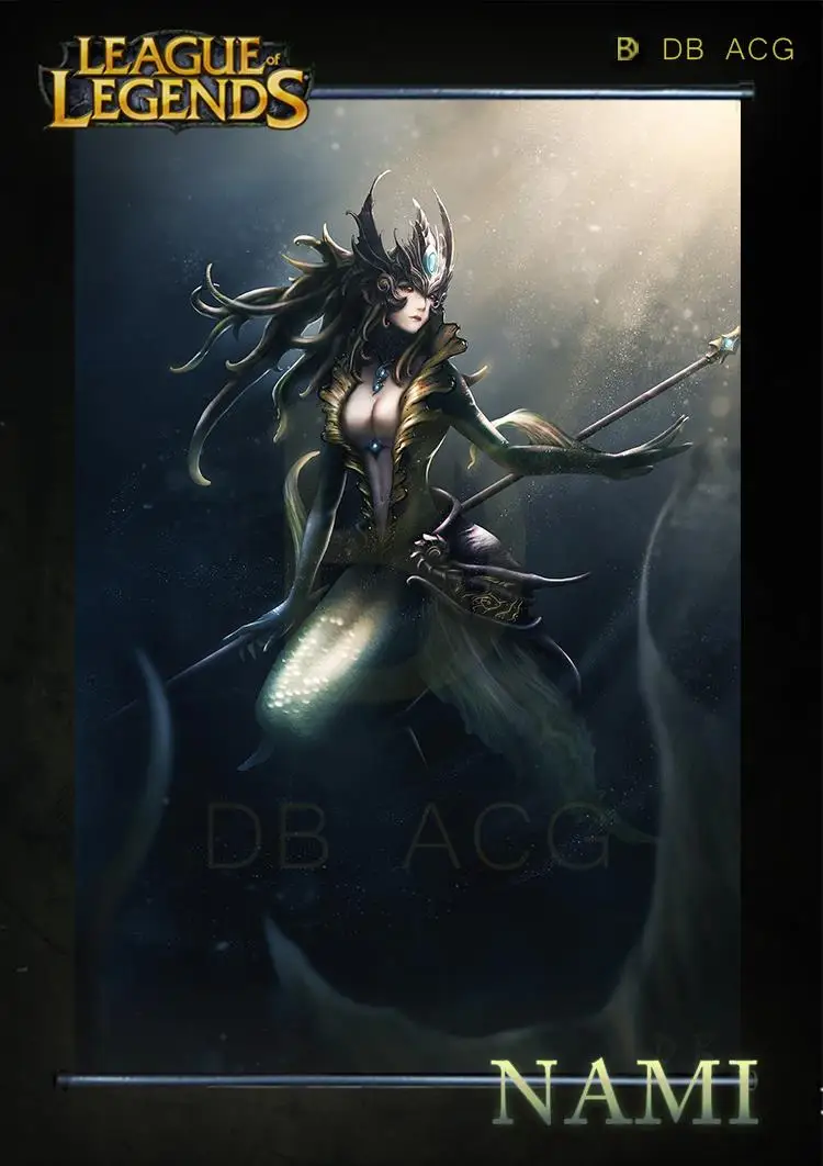 

"League of legends:Nami" HD Game Scrolls Poster Bar Cafes Home Decoration Banners Hanging Art Waterproof Cloth Decorative