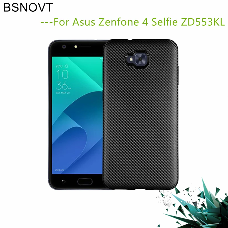 Чехол для Asus Zenfone 4 Selfie ZD553KL из ударопрочного мягкого углеродного волокна тонкий