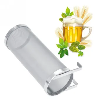 

300 Micron Stainless Steel Homebrew Brew Beer Hop Spider Mesh Filter Strainer with Hook Reusable Beer Brewing Bar Accessories