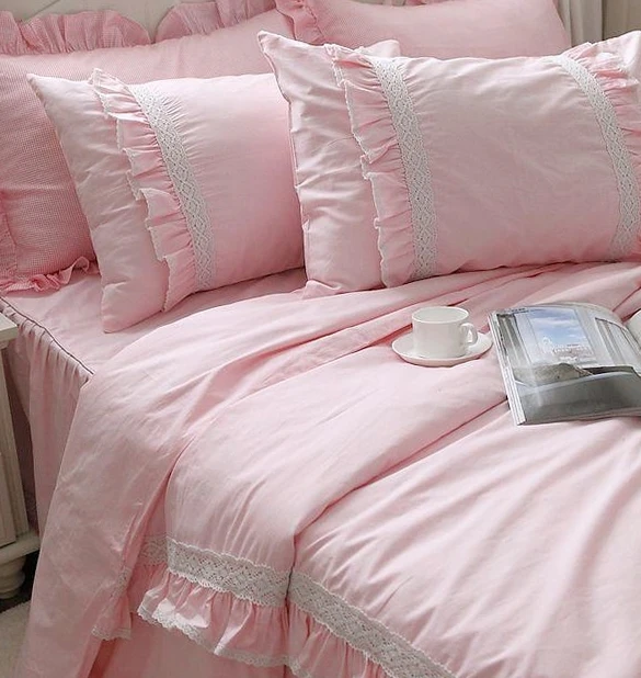 collalily pink flouncing french chic lace ruffles decorative