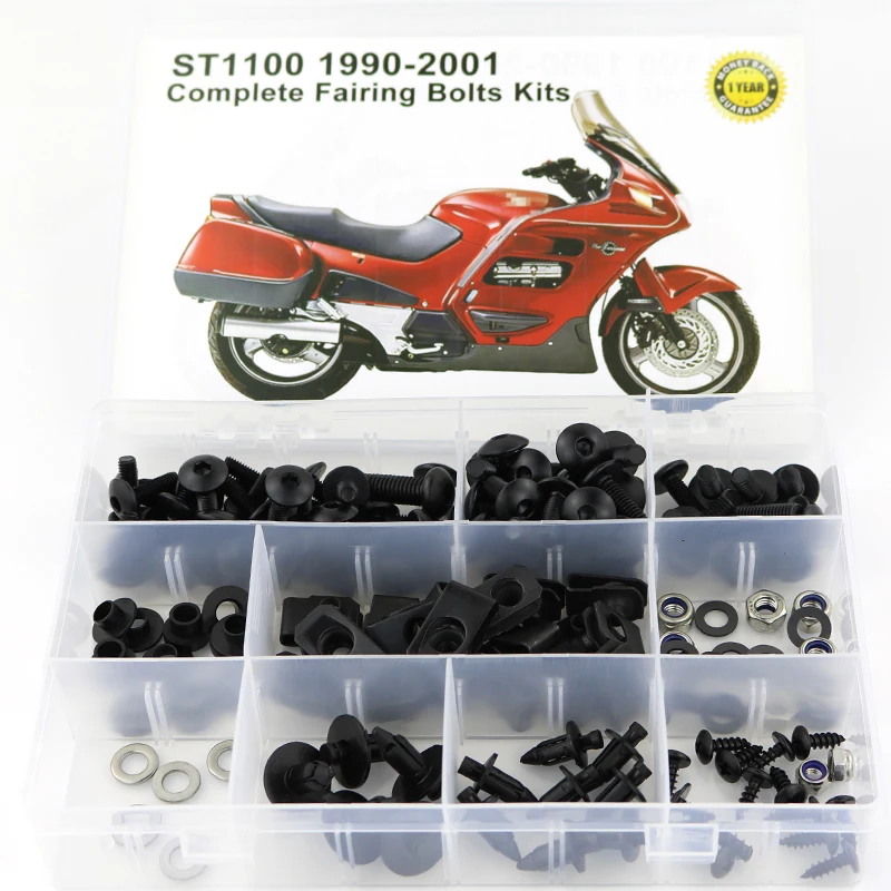 Для HONDA ST1100 1990-2002 полный обтекатель болтов Комплект мотоциклетных обтекателей болты для кузовных работ болты скоростные гайки - Цвет: Black