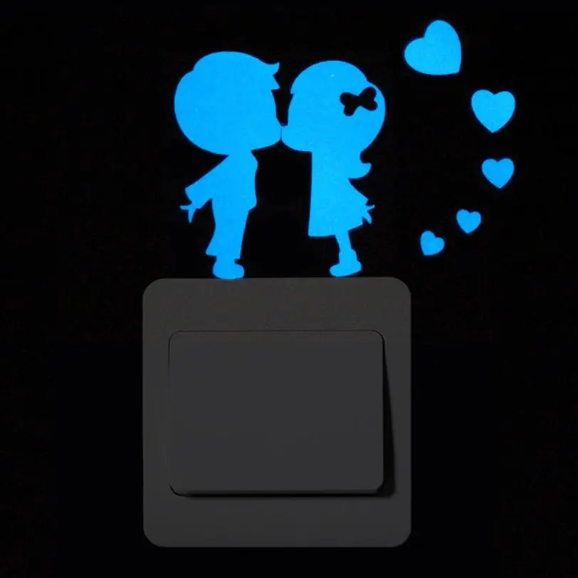 

* Cute Cartoon Switch Luminous Waterproof Sticker Fluorescent PVC Wall Sticker Removable Sticker De Parede 15X15X1CM 0.383
