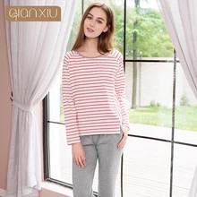 Qianxiu осенние женские пижамы будут разработаны для комфортного и комфортного воздушного 17112