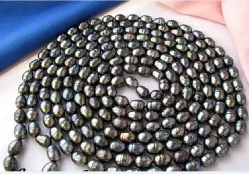 

Miss charm Jew1981 stunning 12-13mm tahitian black green baroque pearl necklace 48inch14KGP