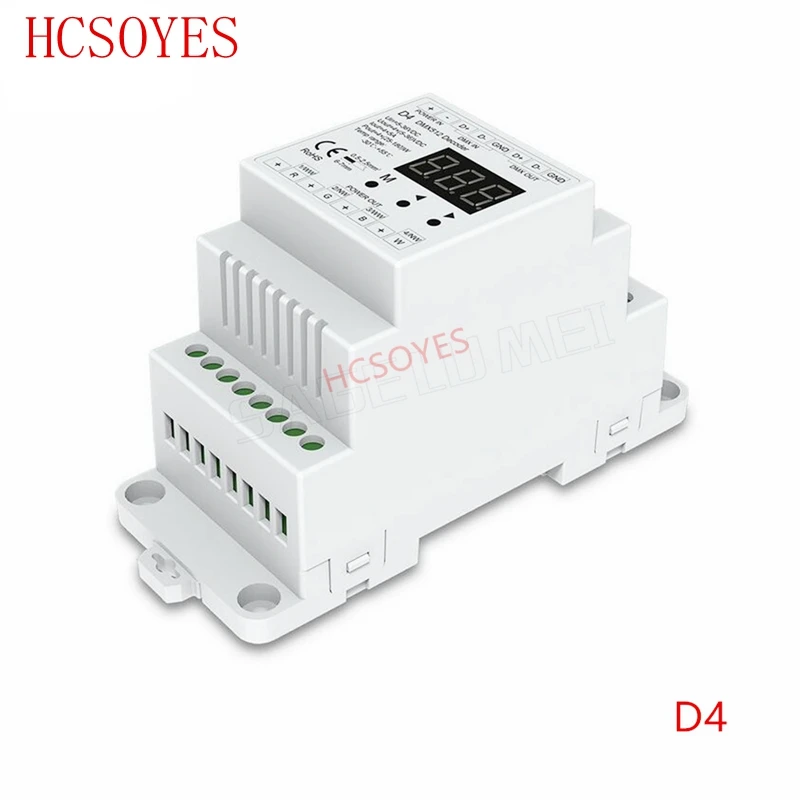 D4 DC12V 36V 4 канала 4CH ШИМ постоянное напряжение/постоянный ток DMX декодер DMX512