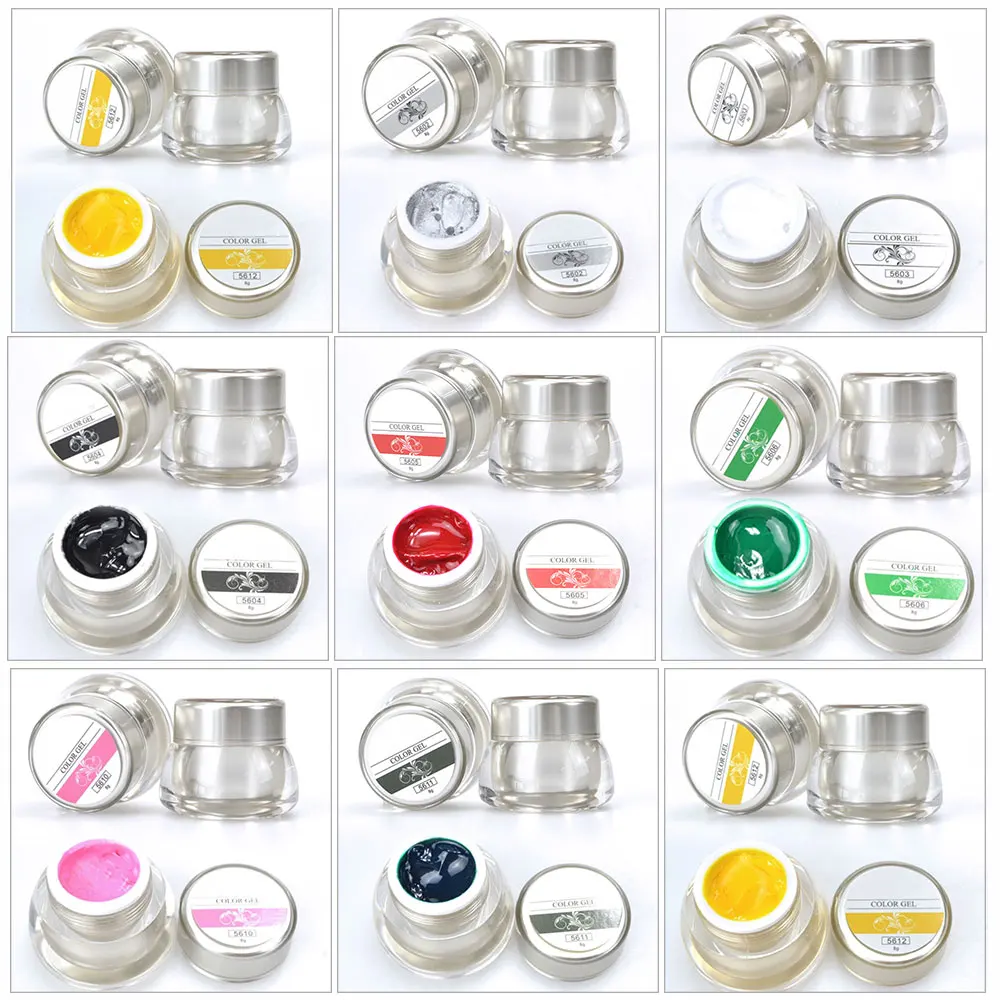 3D Nail Art Paint Color Gel DIY Nail Art Colors Draw Painting Acrylic Color UV Gel Tip 12 Colors Painting Gel In Nail Hot