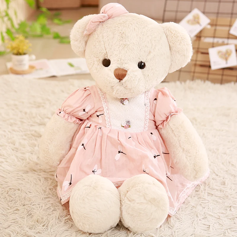 Милый стиль принцессы плюшевый мишка игрушка, платье Медведь кукла, детская игрушка, подарок на день рождения девочки, украшение дома