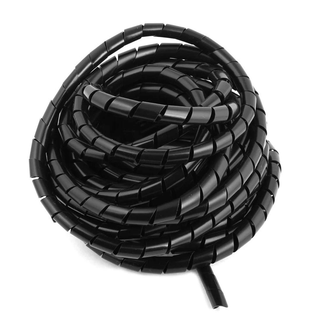 8M Long Flexible Black Polyethylene Spiral Cable Wire Wrap Tube 10mmin