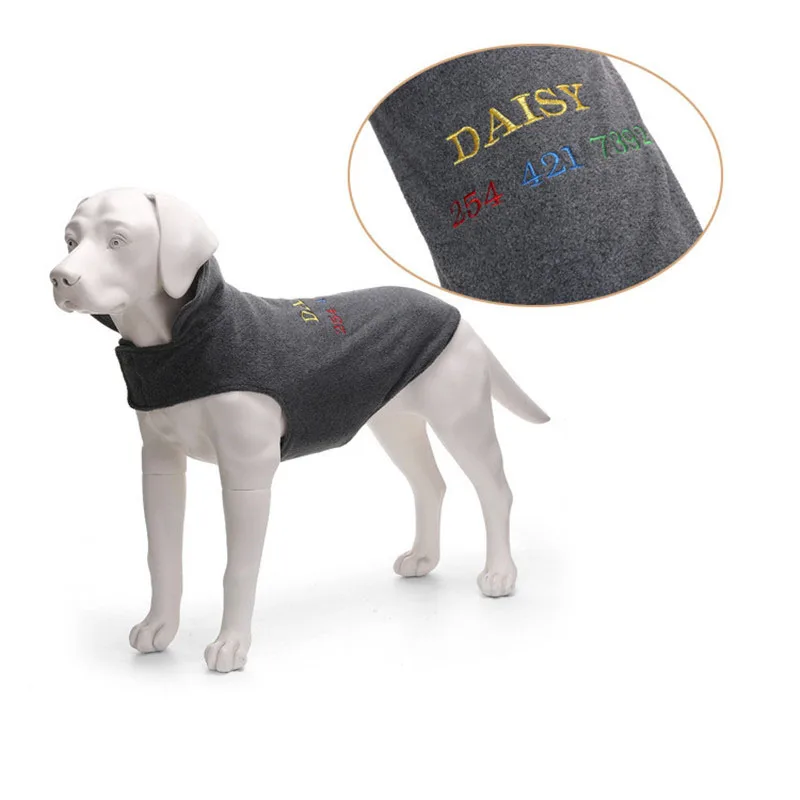 

Embroidered Word Custom Dog Clothes Chihuahua Fleece Clothing For Dogs French Bulldog Large Dog Pet Clothes For Dog Jacket