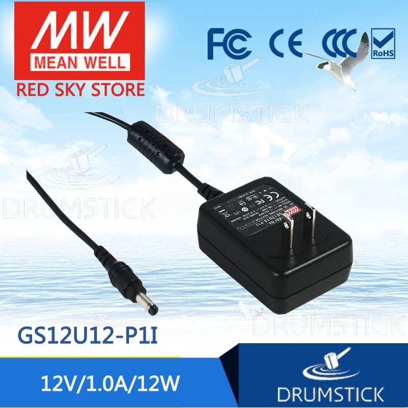 Бренд MEAN WELL представляет GS12U12-P1I 12V 1A meanwell GS12U12 12W AC-DC промышленный адаптера
